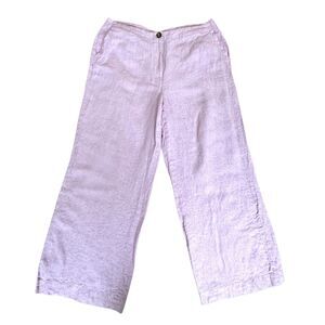 Boden Linen Pants Women's Size 14 Eldon Trousers Wide Leg Lagenlook